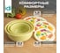 Комплект мисок 3 шт. (1,2л+2,1л+3,2л) с крышками с декором (салатовый) Idiland 241108420/04 7