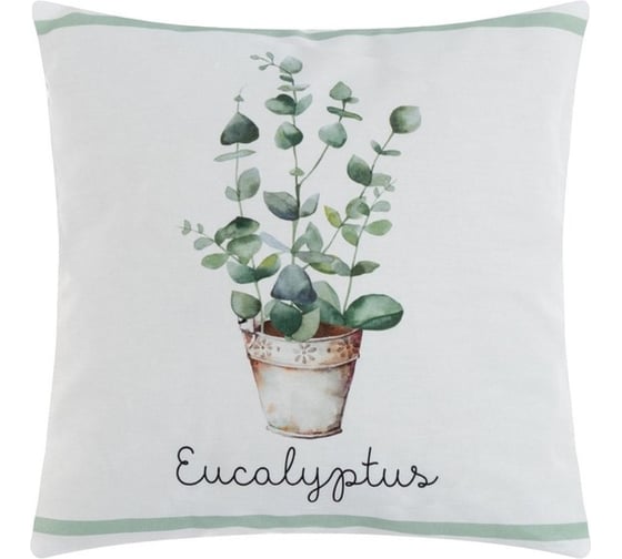 Наволочка Этель декоративная Eucalyptus (вид 2) 48x48 см, 100% хлопок 10124189