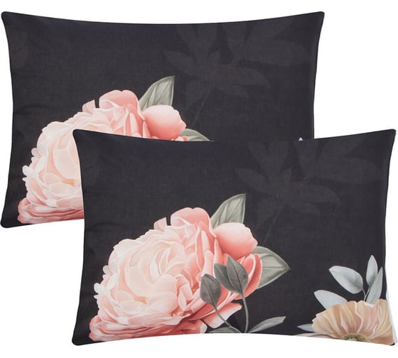Комплект наволочек Этель Flowers 50x70 см - 2 шт., 100% хлопок, поплин 10175106 1