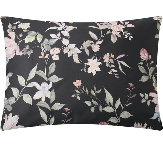 Комплект наволочек Этель Black flowers, 50x70 см - 2 шт., мако-сатин 114 г/м2 10303372