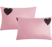 Комплект наволочек Этель Pink heart 50x70 см - 2 шт., 100% хлопок, поплин 6925287