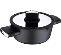 Кастрюля Bergner алюминий, 24 см, 3,5 л, стеклянная крышка, Ion Plus BG-35911-BK