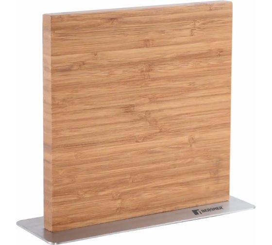 Подставка для ножей Bergner с магнитом, 22x22x2 см, бамбук, нержавеющая сталь, Kobe BG-39301-MM