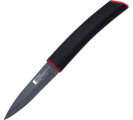 Нож для очистки Bergner 8,75 см, нержавеющая сталь с мраморным покрытием,пластик, Keops Marble BG-8833-MBB