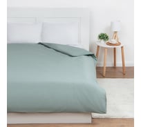 Пододеяльник Этель 145x215, цвет серо-зеленый, 100% хлопок, бязь 125 г/м2 9046097