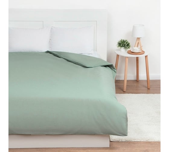 Пододеяльник Этель 200x215, цвет зеленый, 100% хлопок, поплин 125 г/м2 9241704 1