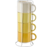 Набор кружек Nouvelle Modern 4 шт, на подставке, 320 мл 0730010-3