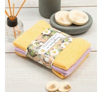 Набор махровых полотенец Этель Beauty 30x30 см, 3 шт, 340 г/м2, 100% хлопок 7576363