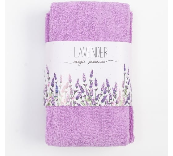 Набор махровых полотенец Этель Lavender 30x30 см, 3 шт, 340 г/м2, 100% хлопок 7576364
