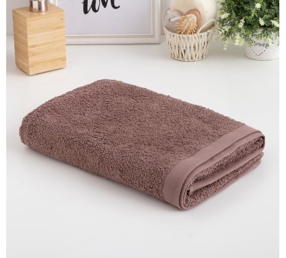 Полотенце махровое Этель Терри 70x140 см, цвет коричневый, 100% хлопок, 430 г/м2 4807928 1