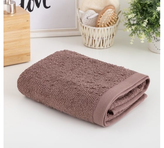 Полотенце махровое Этель Терри 50x90 см, цвет коричневый, 100% хлопок, 430 г/м2 4807937 1