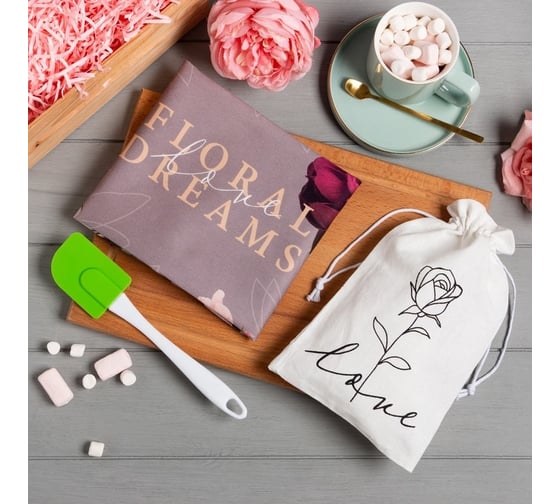Набор подарочный Этель Floral dreams полотенце 40x73 см, лопатка 9322770