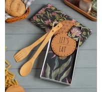 Набор подарочный Этель Happy moment полотенце, подставки, кухонная ложка, кухонная лопатка 9310319