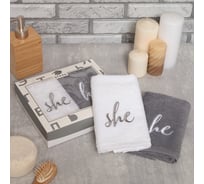 Набор полотенец Этель She & He 35x50 см - 2 шт., 100% хлопок, 350 г/м2 4869010