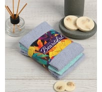 Набор махровых полотенец Этель Life is beautiful 30x30 см - 3 шт., 340 г/м2, 100% хлопок 6622965