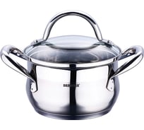 Кастрюля Bergner нержавеющая сталь, 24x13,5 см 6,0 л, Gourmet, стеклянная крышка BG-6508