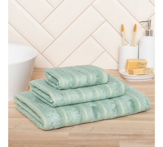 Полотенце махровое Этель Bamboo Mint 30x60 см, 70% хлопок, 30% бамбук, 450 гр/м2 7980890 1