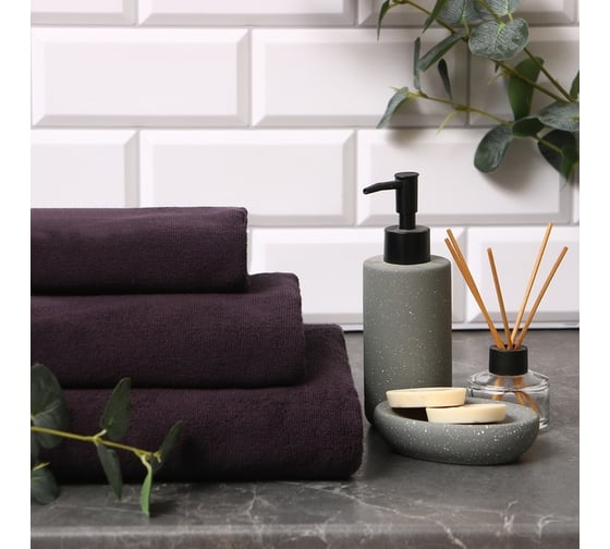 Полотенце махровое Этель Organic Graphite 70x130 см, 100% хлопок, 420 гр/м2 9097668 1