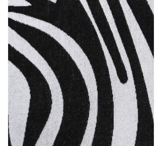 Полотенце махровое Этель Zebra черный, 70x130 см, 100% хлопок, 420 гр/м2 9492520