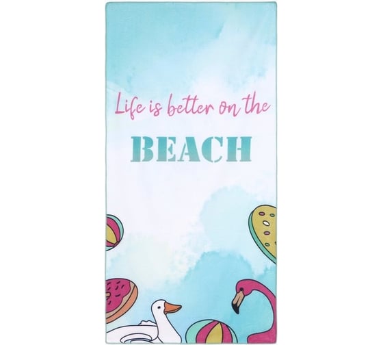 Полотенце пляжное Этель Beach Life, 70x140 см, 250 гр/м2, 100%п/э 9541833