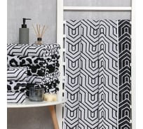 Полотенце махровое Этель Ornament черный, 50x90 см, 100% хлопок, 420 гр/м2 9472221