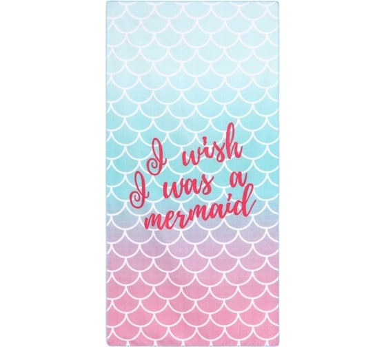 Полотенце пляжное Этель Mermaid Wish, 70x140 см, 250 гр/м2, 100%п/э 9541834