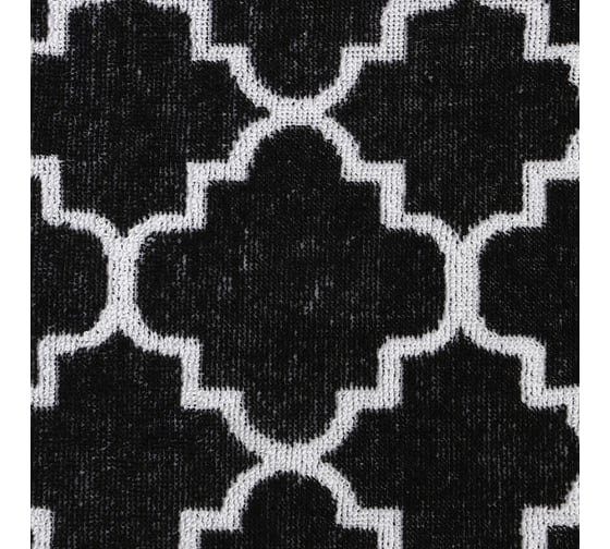 Полотенце махровое Этель Ornament белое на черном, 50x90 см, 100% хлопок, 420 гр/м2 9472220