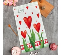 Полотенце Этель Цветы 40x73 см, 100% хлопок, саржа 190 гр/м2 7599087