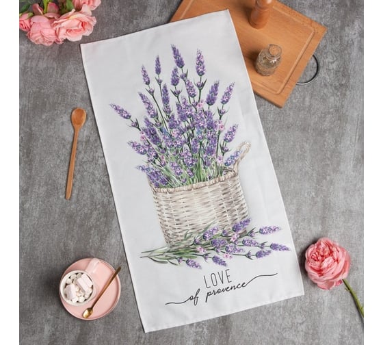 Полотенце Этель Lavender 40x73 см, 100% хлопок, саржа 190 гр/м2 7588539 1