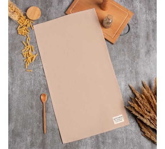Полотенце Этель Kitchen 40x73 см, бежевый, 100% хлопок, саржа 220 г/м2 7865998 1