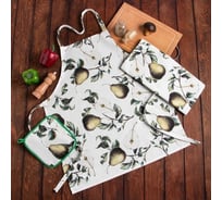 Кухонный набор Этель Груши, полотенце 40x73 см, прихватка 19x19 см, фартук 60x65 см 7550979