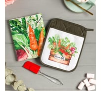 Набор подарочный Этель Green life, прихватка-карман, полотенце, лопатка 6924775