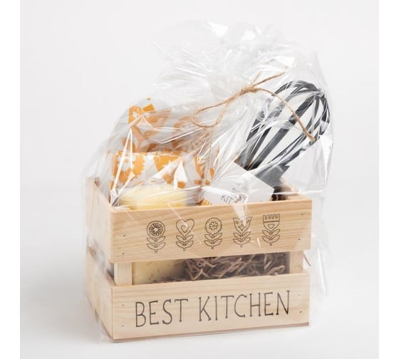 Набор подарочный Этель Best kitchen, полотенце, варежка-прихватка, кухонная лопатка, венчик, губка 7075974