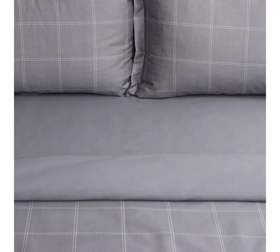 Комплект постельного белья Этель 2 спальный Cage: grey, 175x215, 200x215, 50x70+3 2 шт, мако-сатин, 114 г/кв.м 10060103