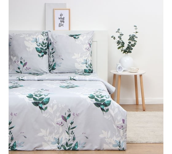 Комплект постельного белья Экономь и Я 1,5 спальный Spring 147x215 см,150x215 см, 70x70 см 2 шт, полисатин, 80 г/кв.м 10132884 1