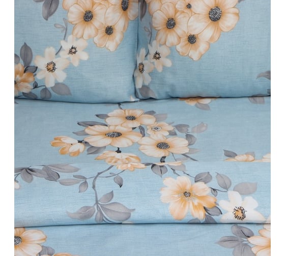 Комплект постельного белья Экономь и Я 1,5 спальный Blossom 143x215 см, 145x214см, 50x70 см 1 шт, 60 г/кв.м, микрофибра 10131652
