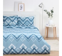 Комплект постельного белья Экономь и Я 1,5 спальный Zigzag 143x215 см, 145x214см, 50x70 см 1 шт, 60 г/кв.м, микрофибра 10227966