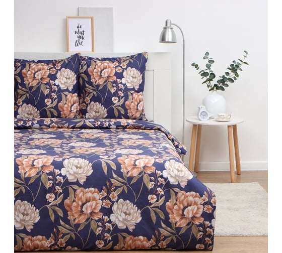 Комплект постельного белья Экономь и Я 2 спальный Herbarium 175x215 см,180x215 см, 70x70 см 2 шт, полисатин, 80 г/кв.м 10132849 1