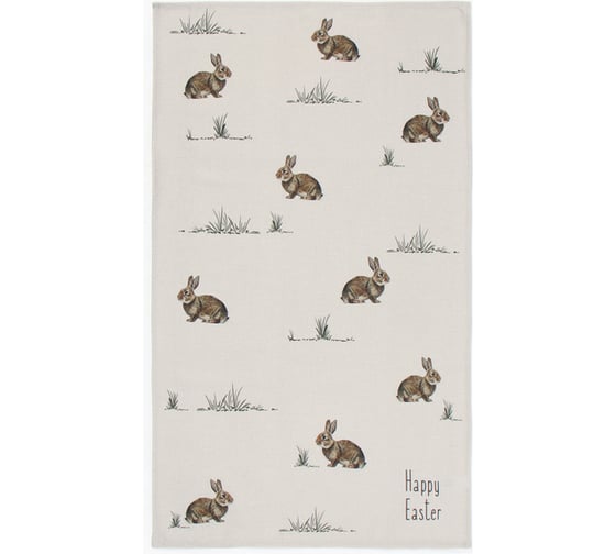 Полотенце Этель Кролики 40x73 см, 100% хлопок, саржа 190 г/кв.м 10111217 1