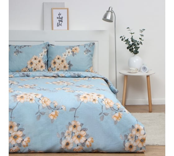 Комплект постельного белья Экономь и Я 2 спальный Blossom 173x215 см, 175x214см, 50x70 см 2 шт, 60 г/кв.м, микрофибра 10131653 1