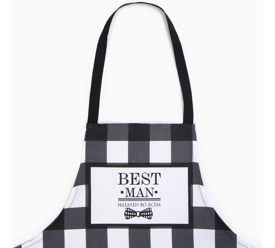 Кухонный набор Доляна 3 предмета Best man black фартук 70x60 см, прихватка 20x20 см, полотенце 35x60 см 10200499