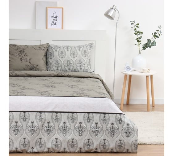 Комплект постельного белья Экономь и Я 2 спальный Pattern 173x215 см, 175x214см, 50x70 см 2 шт, 60 г/кв.м, микрофибра 10227985