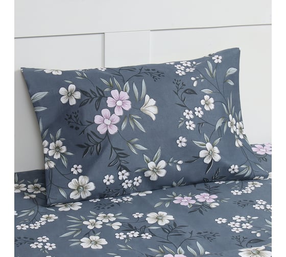 Комплект постельного белья Экономь и Я 2 спальный Bloom 173x215 см, 175x214см, 50x70 см 2 шт, 60 г/кв.м, микрофибра 10227994