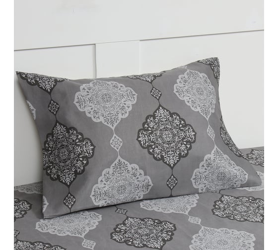 Комплект постельного белья Экономь и Я 1,5 спальный Monogram 143x215 см, 145x214см, 50x70 см 1 шт, 60 г/кв.м, микрофибра 10227971