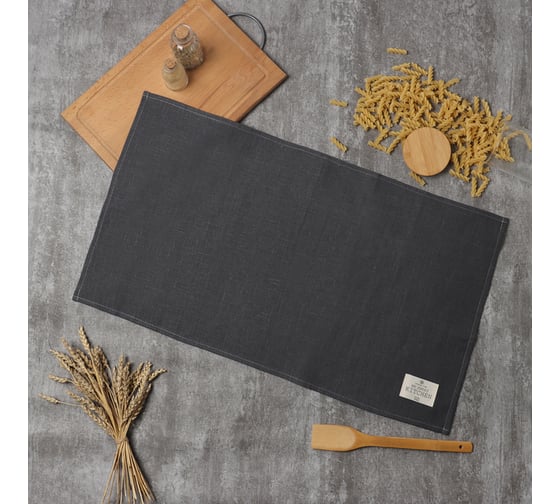 Полотенце Этель ECO grey 40x70 см, 100% лен, 245 г/кв.м 10179629