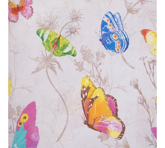 Комплект постельного белья Этель евро Бабочки 200x217 см, 220x240 см, 70x70 см 2 шт, поплин 125 г/кв.м 1504651