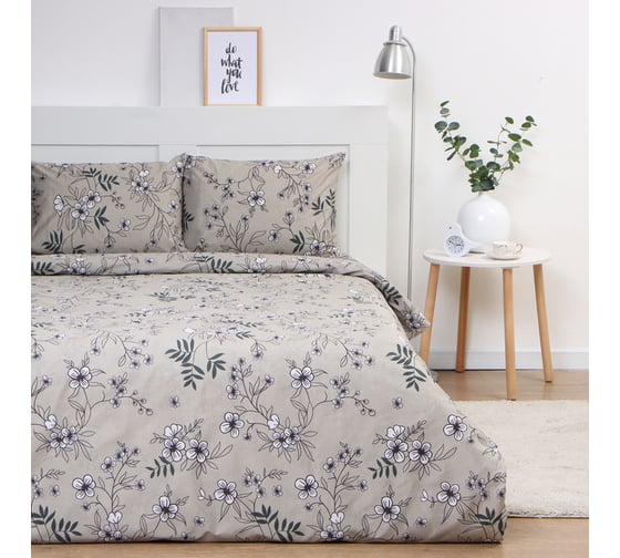Комплект постельного белья Экономь и Я 1,5 спальный Spring garden 143x215 см, 145x214см, 50x70 см 1 шт, 60 г/кв.м, микрофибра 10227995 1