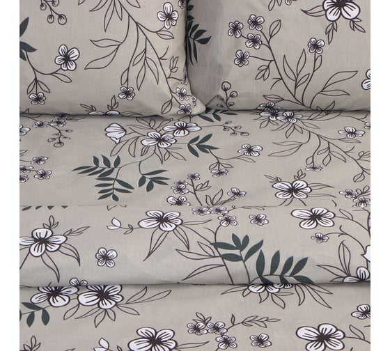 Комплект постельного белья Экономь и Я 1,5 спальный Spring garden 143x215 см, 145x214см, 50x70 см 1 шт, 60 г/кв.м, микрофибра 10227995