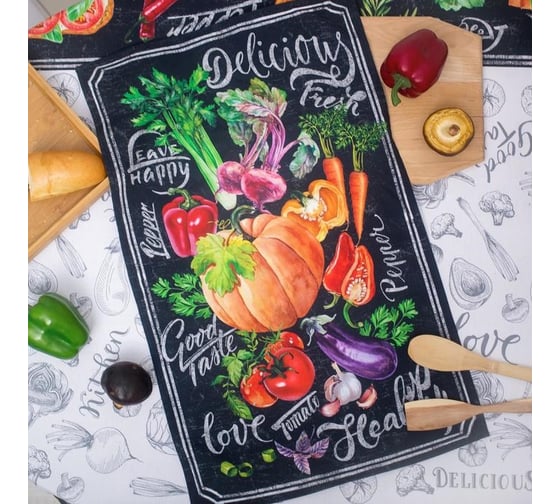 Полотенце Этель Delicious Fresh 40x67 см, 100% хлопок, саржа 190 г/кв.м 3184276