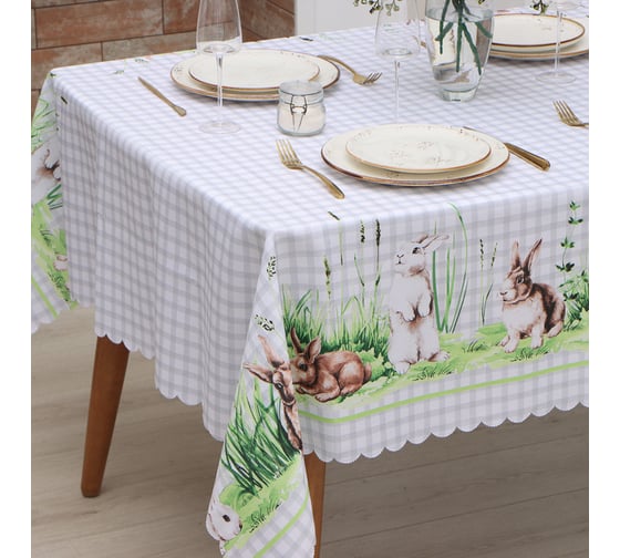 Скатерть Доляна Easter joy 145x220 см, 100% полиэстер 10261466